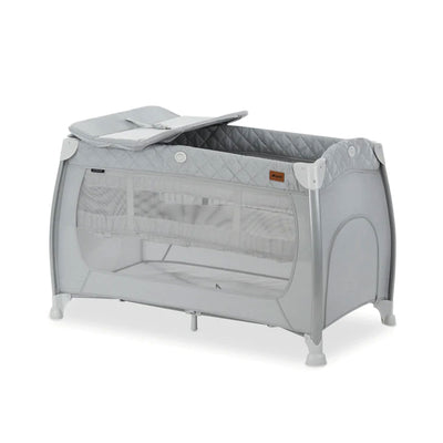 hauck Play N Relax Portable Baby Crib w/ Travel Bag, Quilted Grey (Open Box) - VMInnovations