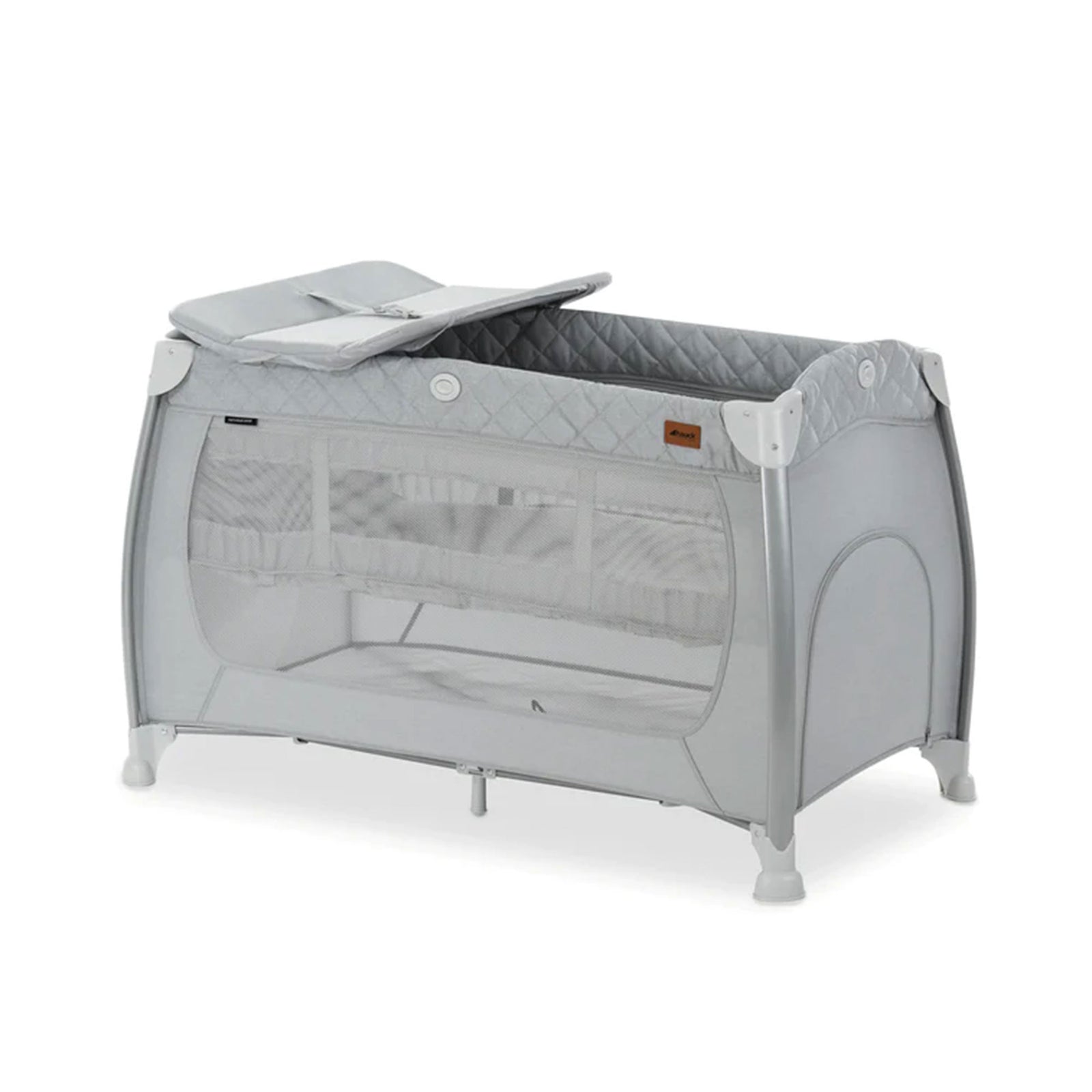 hauck Play N Relax Portable Baby Crib w/ Travel Bag, Quilted Grey (Open Box) - VMInnovations