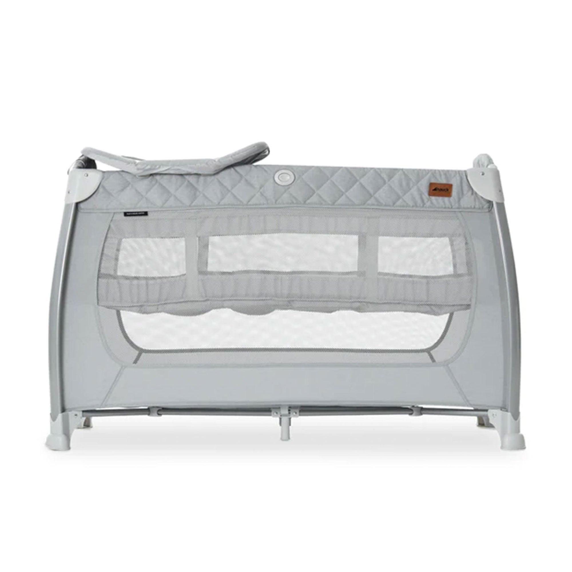 hauck Play N Relax Portable Baby Crib w/ Travel Bag, Quilted Grey (Open Box) - VMInnovations