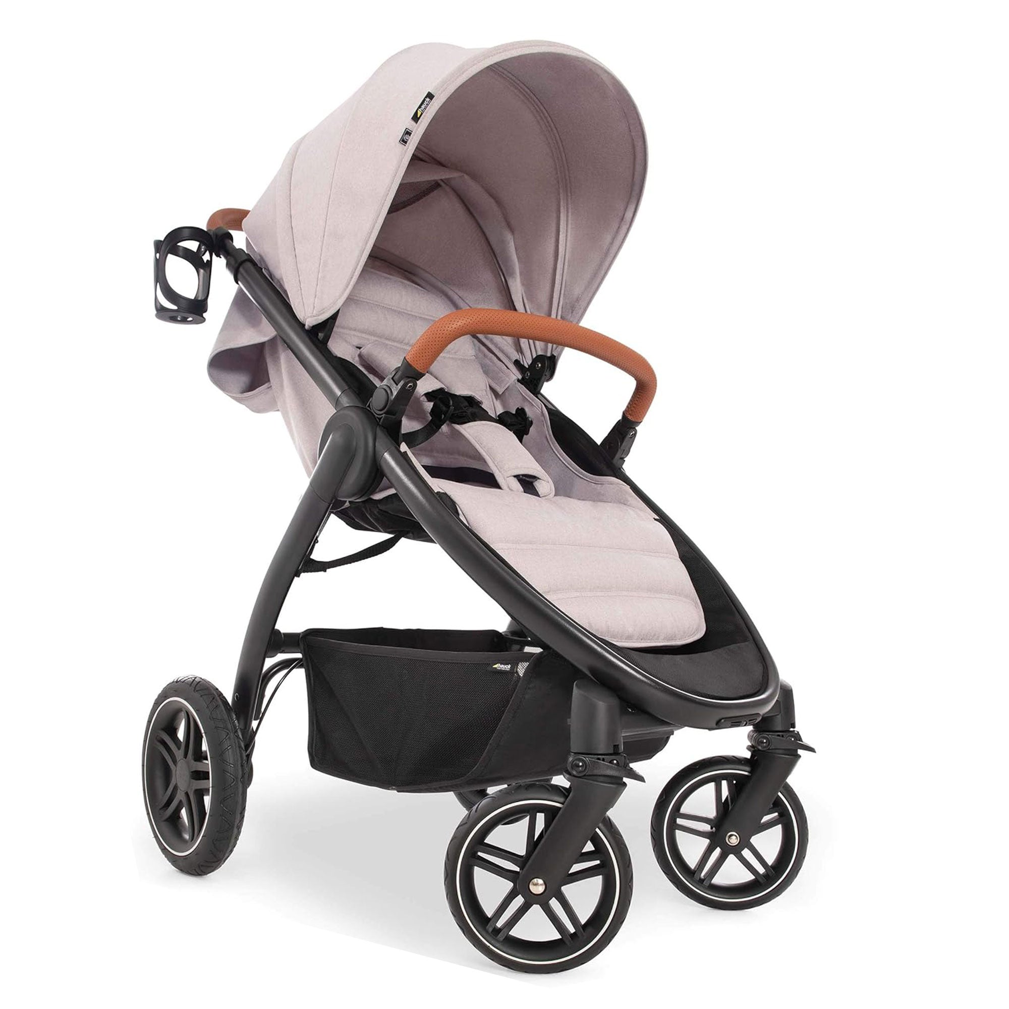 hauck Uptown Deluxe Folding Stroller w/Cup Holder and Canopy,Beige (Open Box) - VMInnovations