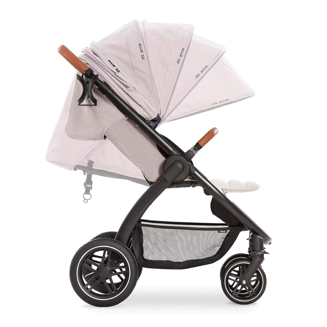 hauck Uptown Deluxe Folding Stroller w/Cup Holder and Canopy,Beige (Open Box) - VMInnovations