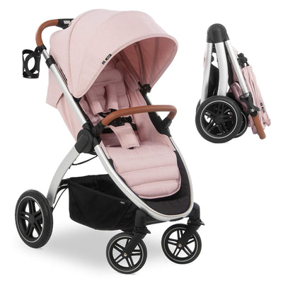 hauck Uptown Deluxe Folding Stroller with Cup Holder & Canopy, Rose (Open Box) - VMInnovations