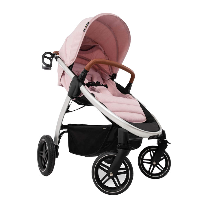 hauck Uptown Deluxe Folding Stroller w/Cup Holder & Canopy, Melange Rose (Used)