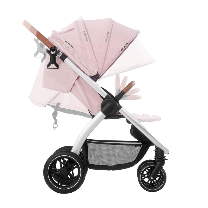 hauck Uptown Deluxe Folding Stroller with Cup Holder and Canopy, Melange Rose