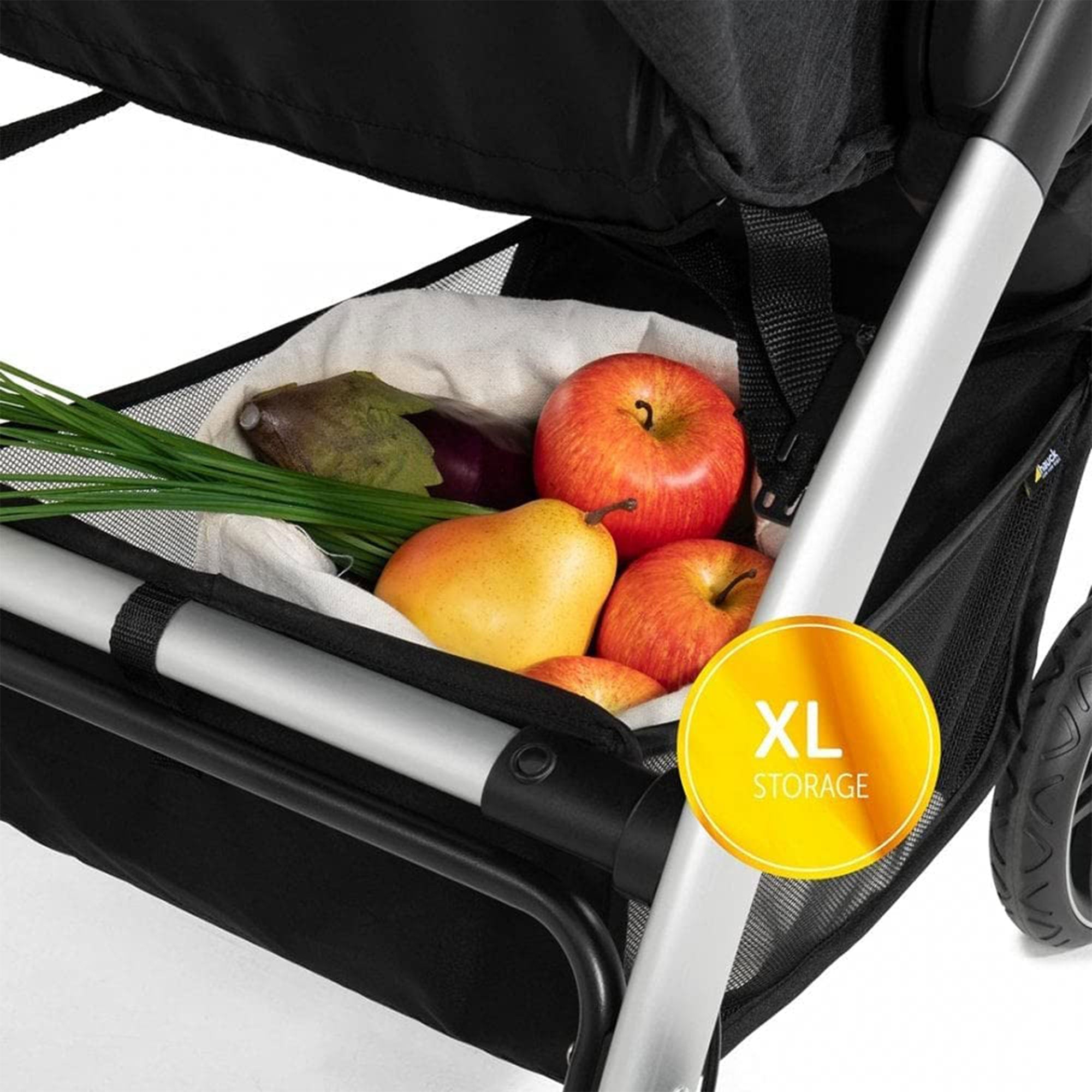 hauck Uptown Deluxe Folding Stroller with Cup Holder and Canopy, Melange Black - VMInnovations