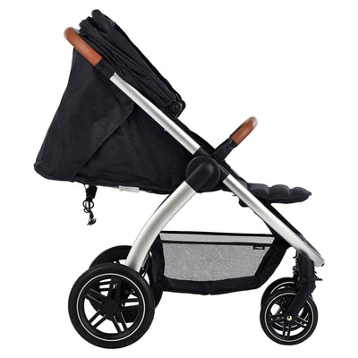 hauck Uptown Deluxe Folding Stroller with Cup Holder and Canopy, Melange Black - VMInnovations