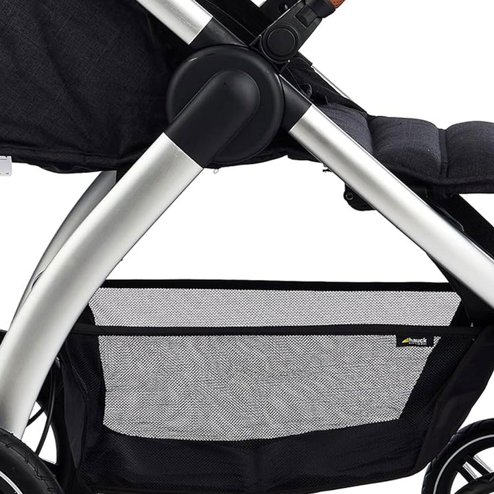 hauck Uptown Deluxe Folding Stroller with Cup Holder and Canopy, Melange Black