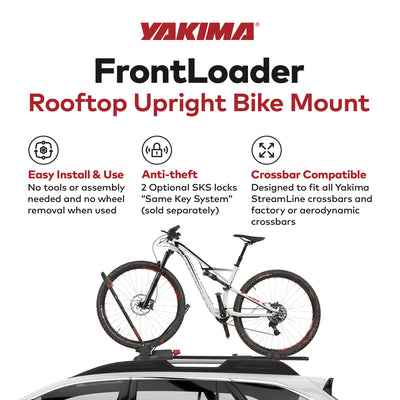 Yakima 1 Bike Capacity Car Rooftop Mount Upright Bike Rack, Black (Open Box)