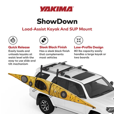 Yakima Load Assist Kayak and SUP Rooftop Mount Rack for Vehicles,Black(Open Box)