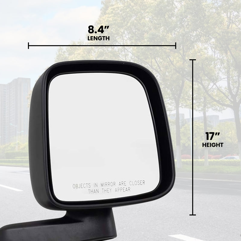 Brock Textured Replacement Manual Mirror Set for Jeep Wrangler 03 to 06, Black