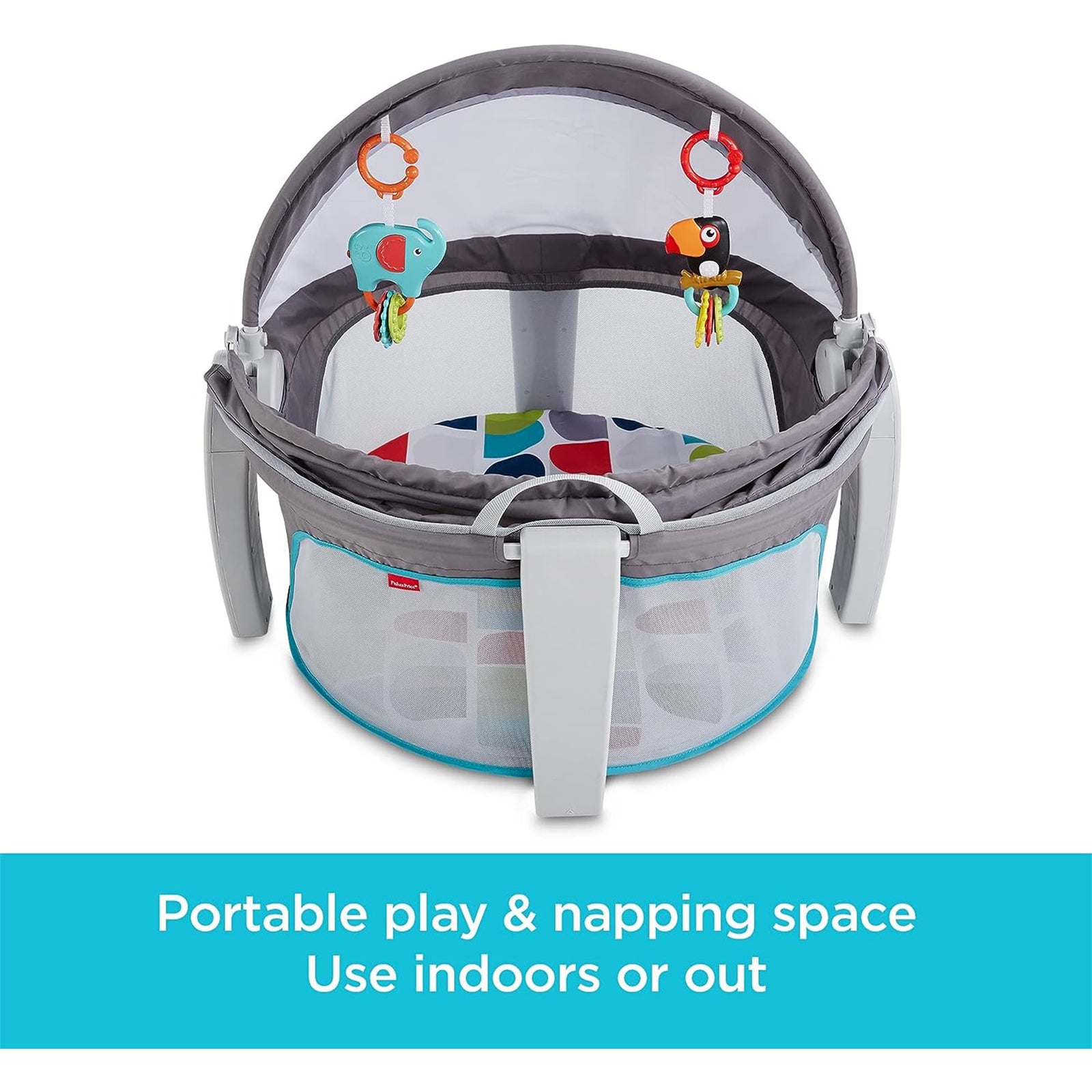 Fisher Price On the Go Baby Dome Portable Bassinet Play Space with Toys & Canopy - VMInnovations