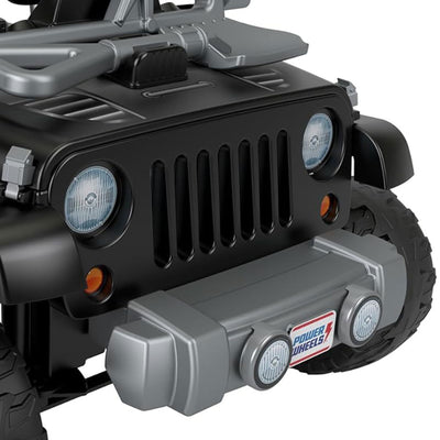 Power Wheels Jeep Wrangler Willys 2 Seater Toddler Kids Ride On Car SUV, Black - VMInnovations