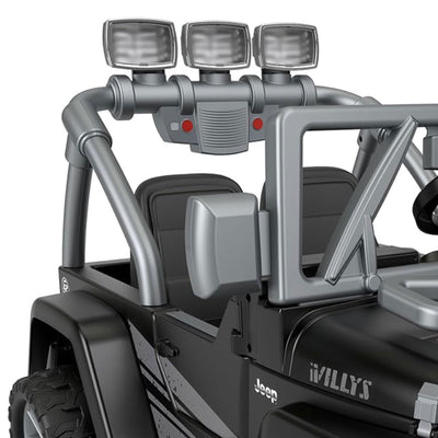 Power Wheels Jeep Wrangler Willys 2 Seater Toddler Kids Ride On Car SUV, Black - VMInnovations