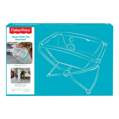 Fisher Price Rock with Me Bassinet Portable Baby Infant Crib with Play Toy, Blue - VMInnovations