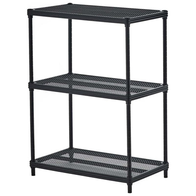 Design Ideas 3 Tier Full-Size Metal Storage Shelving Unit Rack, Black (Used)