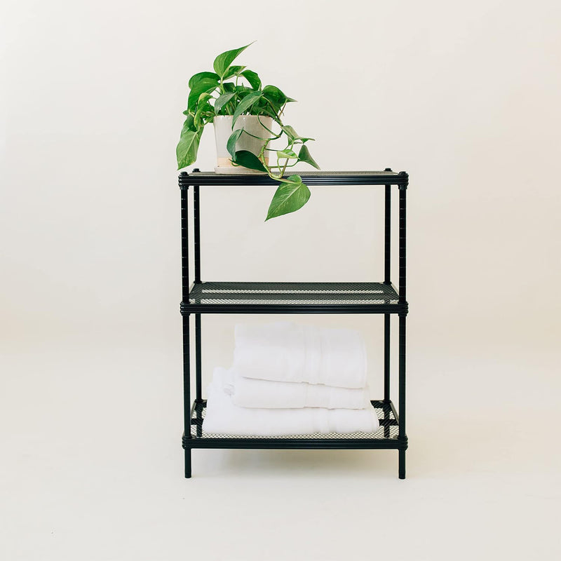 Design Ideas 3 Tier Full-Size Metal Storage Shelving Unit Rack, Black (Used)