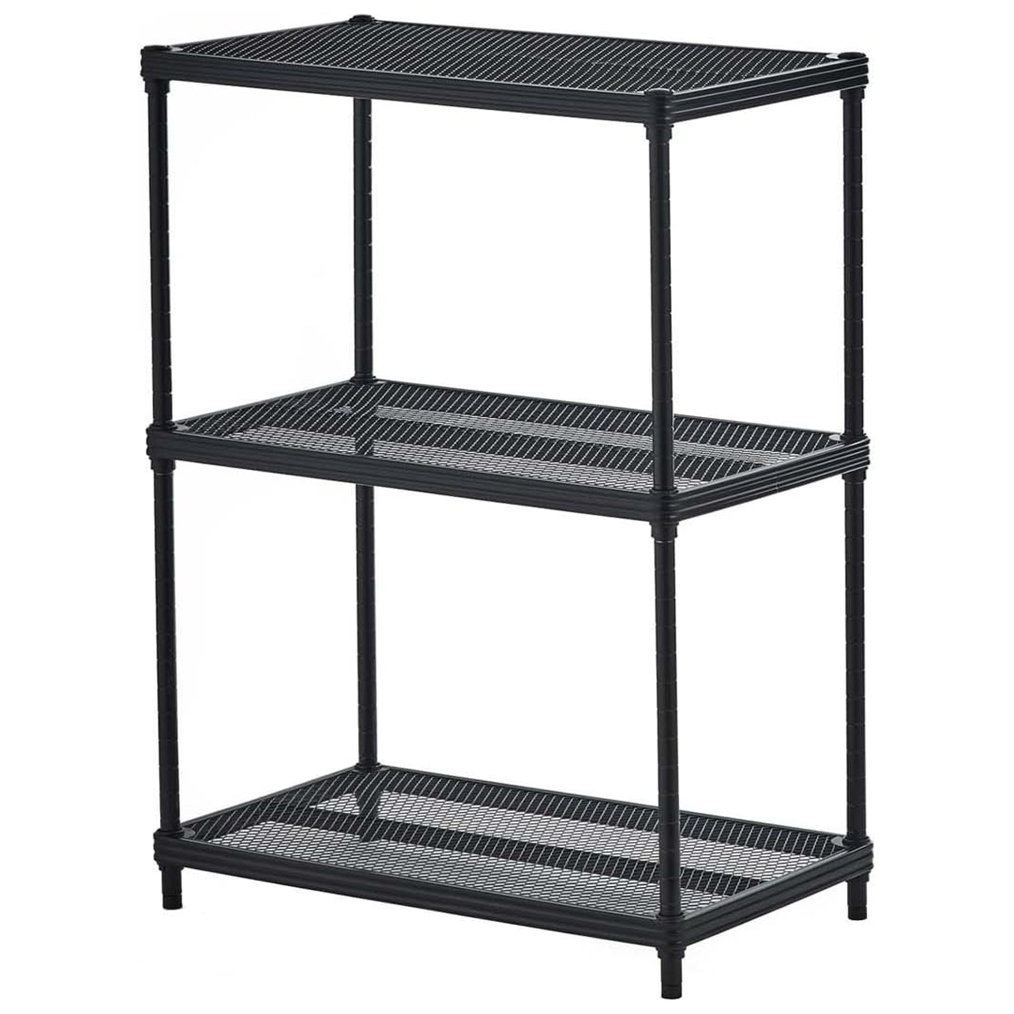 Design Ideas 3 Tier Full-Size Metal Storage Shelving Unit Rack, Black (Used) - VMInnovations