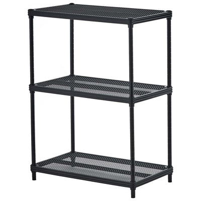 Design Ideas 3 Tier Full-Size Metal Storage Shelving Unit Rack, Black (Used) - VMInnovations