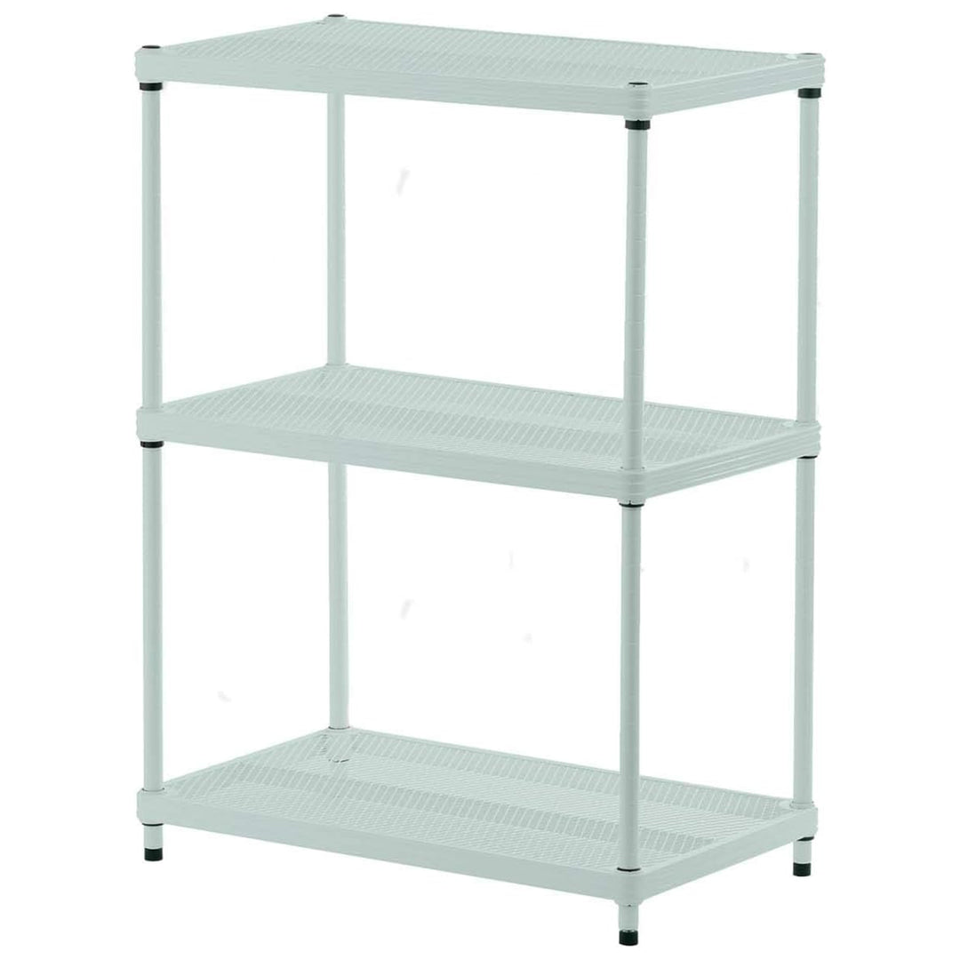 Design Ideas MeshWorks 3 Tier Full-Size Metal Storage Shelving Unit Rack, Green