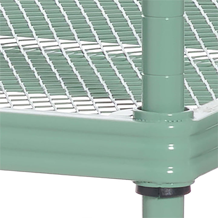 Design Ideas 3 Tier Full-Size Metal Storage Shelving Unit Rack, Green (Open Box) - VMInnovations