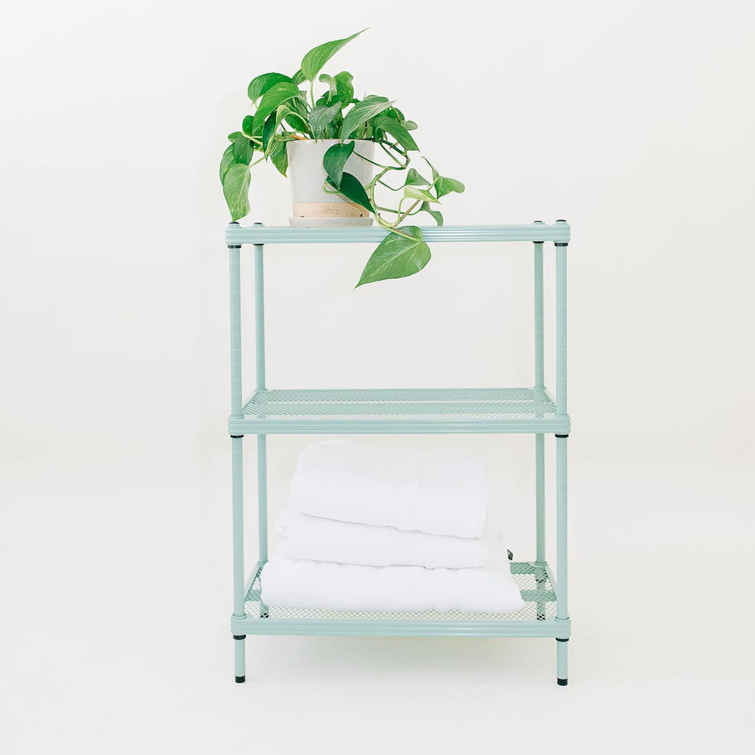 Design Ideas 3 Tier Full-Size Metal Storage Shelving Unit Rack, Green (Open Box) - VMInnovations
