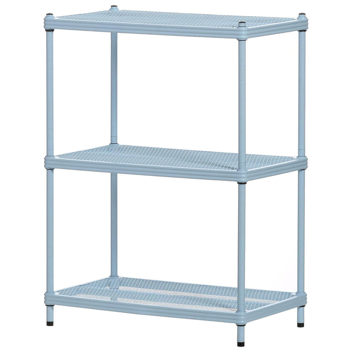 Design Ideas 3 Tier Full-Size Metal Storage Shelving Unit Rack, Blue (Open Box)