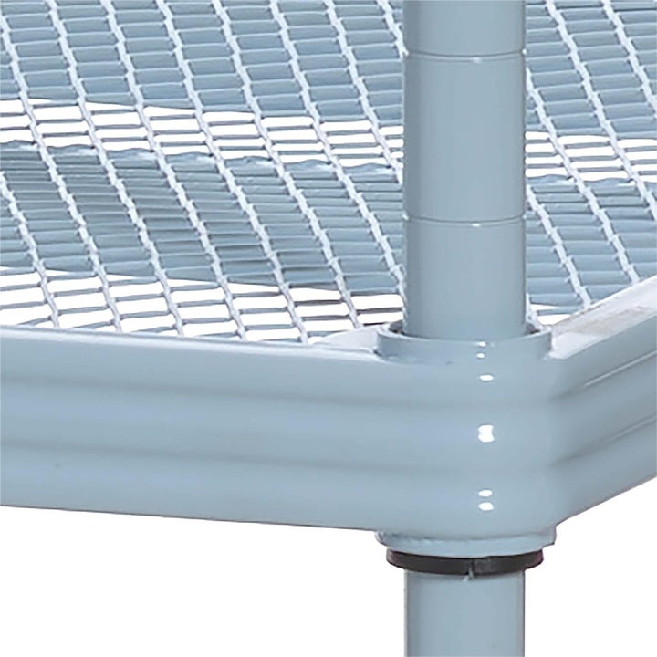 Design Ideas MeshWorks 3 Tier Full-Size Metal Storage Shelving Unit Rack, Blue - VMInnovations