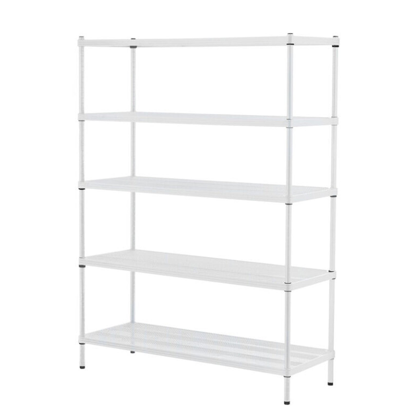 Design Ideas MeshWorks 5 Tier Shelving Unit Rack, Metal Storage Shelves, White - VMInnovations
