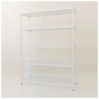 Design Ideas 5 Tier Full-Size Metal Storage Shelving Unit Rack, White (Open Box)