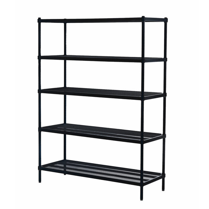 Design Ideas MeshWorks 5 Tier Full-Size Metal Storage Shelving Unit Rack, Black