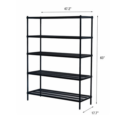 Design Ideas 5 Tier Full-Size Metal Storage Shelving Unit Rack, Black (Used) - VMInnovations
