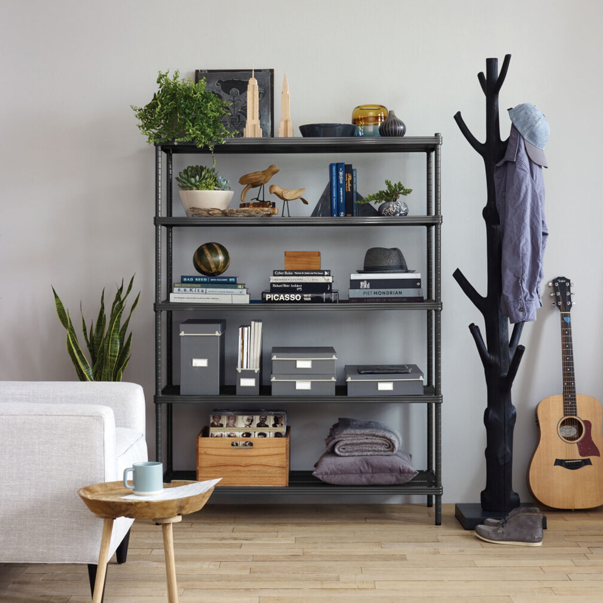 Design Ideas 5 Tier Full-Size Metal Storage Shelving Unit Rack, Black (Used) - VMInnovations
