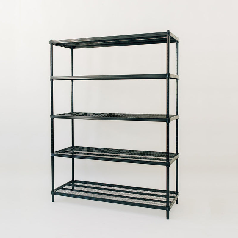 Design Ideas 5 Tier Full-Size Metal Storage Shelving Unit Rack, Black (Used)