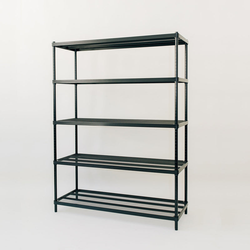Design Ideas MeshWorks 5 Tier Full-Size Metal Storage Shelving Unit Rack, Black