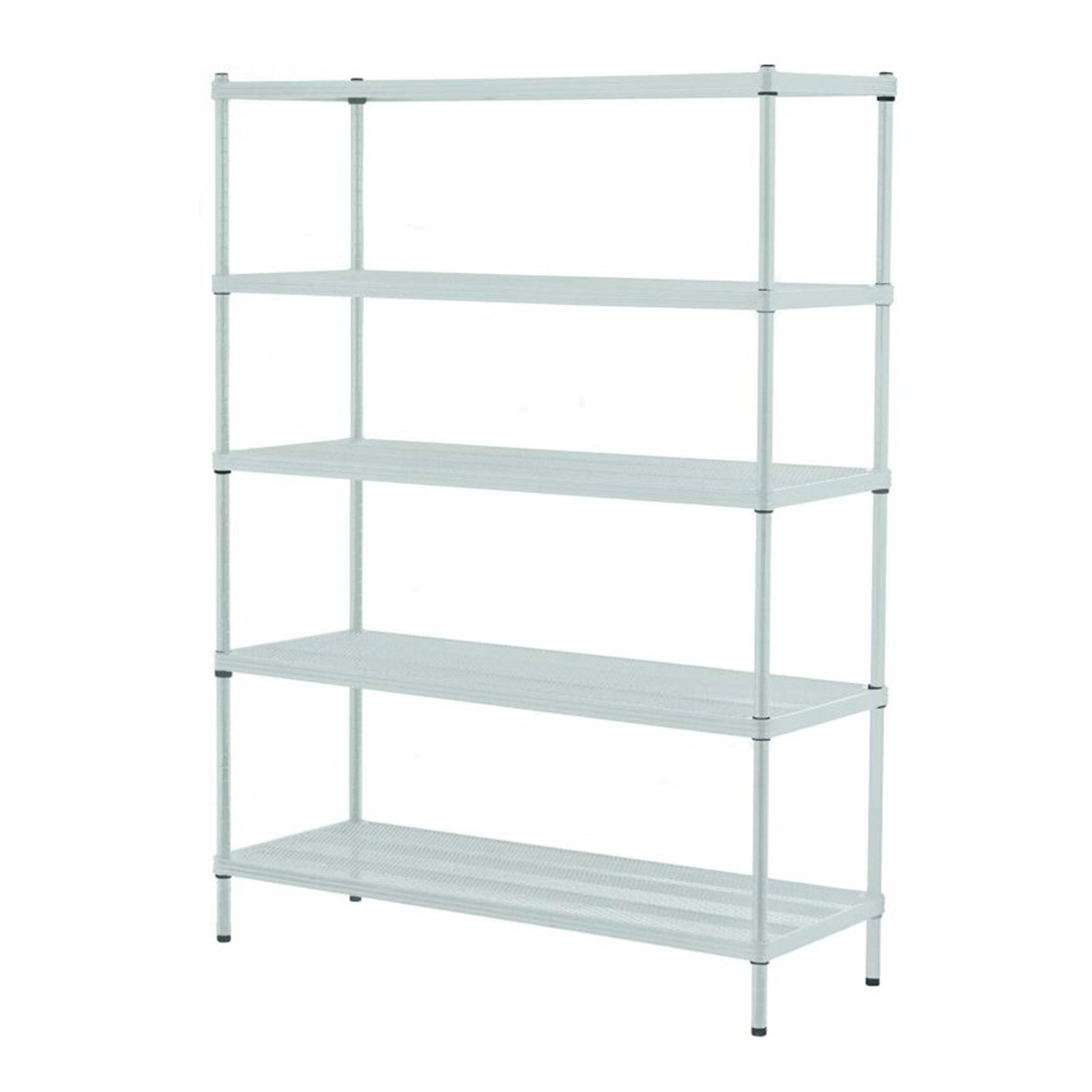 Design Ideas MeshWorks 5 Tier Full-Size Metal Storage Shelving Unit Rack, Sage - VMInnovations