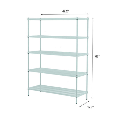 Design Ideas 5 Tier Full-Size Metal Storage Shelving Unit Rack, Sage (Open Box) - VMInnovations