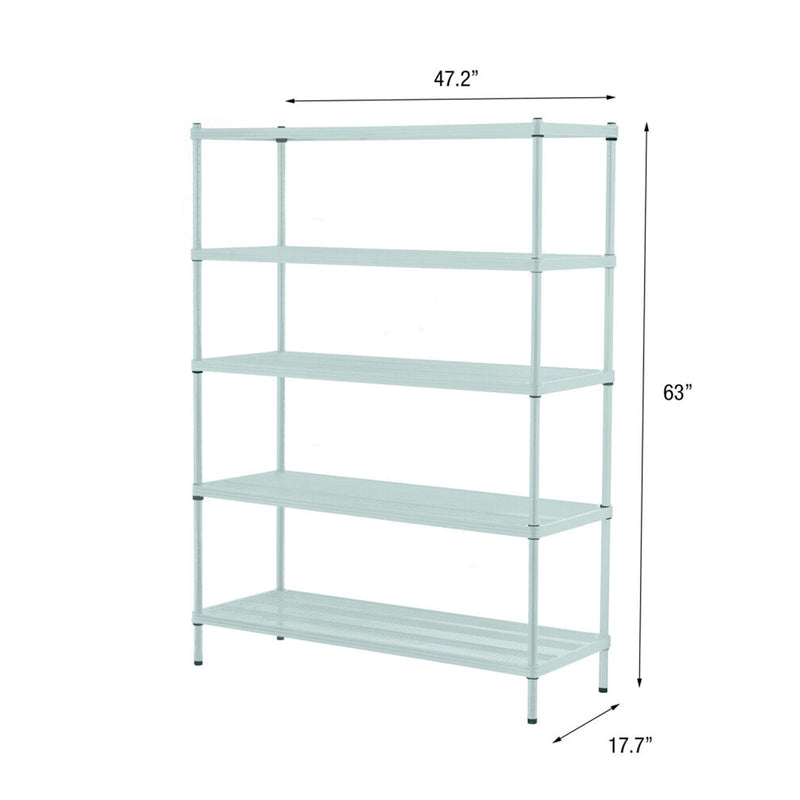 Design Ideas 5 Tier Full-Size Metal Storage Shelving Unit Rack, Sage (Used)