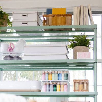 Design Ideas 5 Tier Full-Size Metal Storage Shelving Unit Rack, Sage (Open Box) - VMInnovations