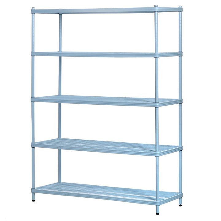 Design Ideas MeshWorks 5 Tier Full-Size Metal Storage Shelving Unit Rack, Blue