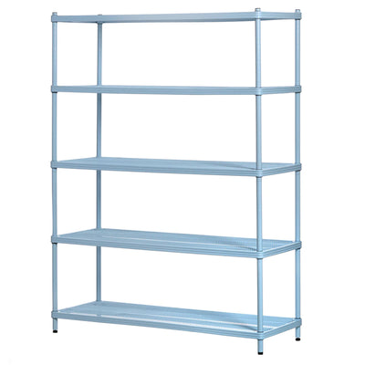 Design Ideas MeshWorks 5 Tier Full-Size Metal Storage Shelving Unit Rack, Blue