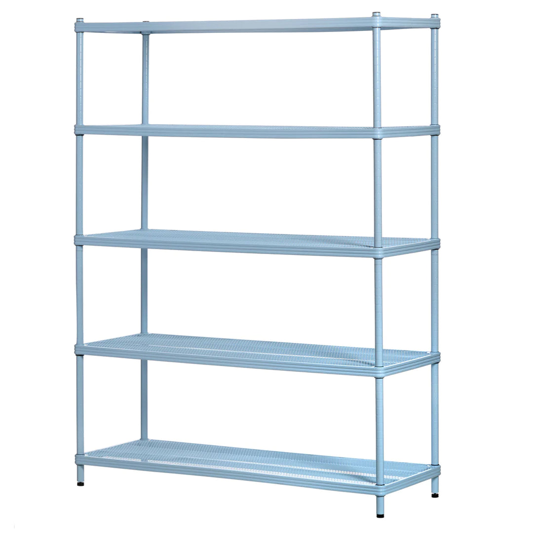 Design Ideas MeshWorks 5 Tier Metal Storage Shelving Unit Rack, Blue (Open Box)