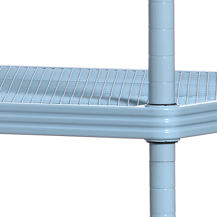 Design Ideas MeshWorks 5 Tier Metal Storage Shelving Unit Rack, Blue (Open Box) - VMInnovations