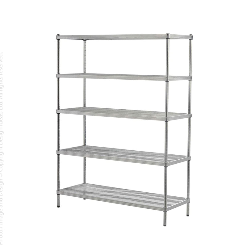 Design Ideas 5 Tier Full-Size Metal Storage Shelving Unit Rack, Silver(Open Box)