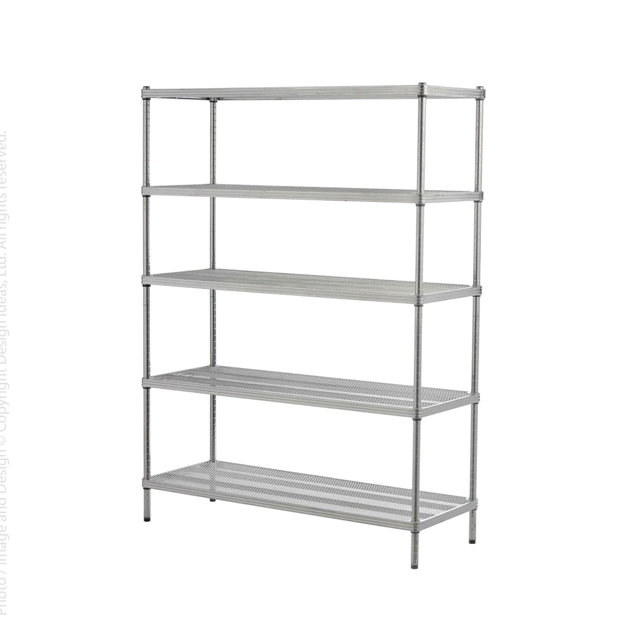 Design Ideas 5 Tier Full-Size Metal Storage Shelving Unit Rack, Silver(Open Box) - VMInnovations