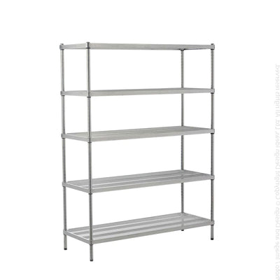 Design Ideas 5 Tier Full-Size Metal Storage Shelving Unit Rack, Silver(Open Box)