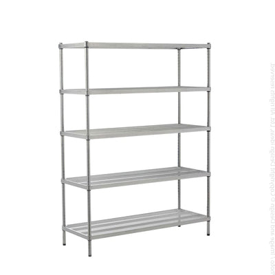 Design Ideas 5 Tier Full-Size Metal Storage Shelving Unit Rack, Silver (Used) - VMInnovations
