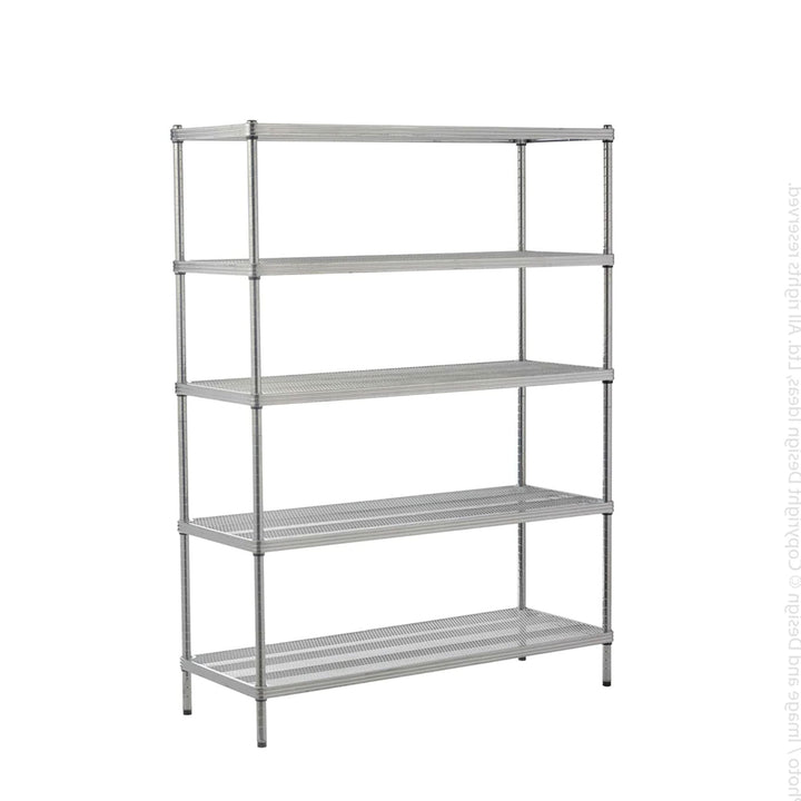 Design Ideas 5 Tier Full-Size Metal Storage Shelving Unit Rack, Silver (Used) - VMInnovations