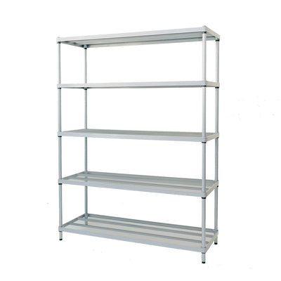 Design Ideas 5 Tier Full-Size Metal Storage Shelving Unit Rack, Silver (Used) - VMInnovations