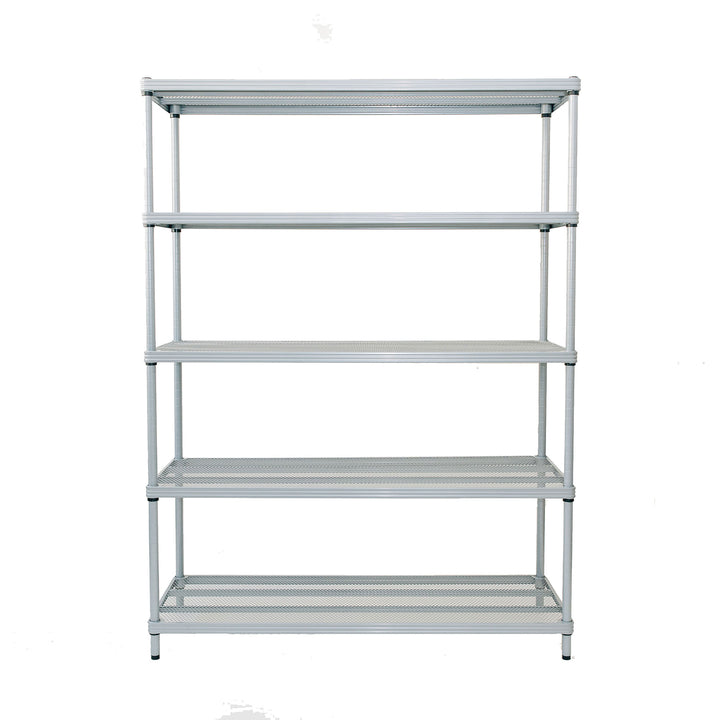 Design Ideas MeshWorks 5 Tier Full-Size Metal Storage Shelving Unit Rack, Silver