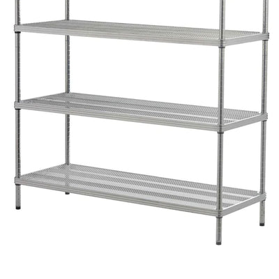 Design Ideas 5 Tier Full-Size Metal Storage Shelving Unit Rack, Silver (Used)